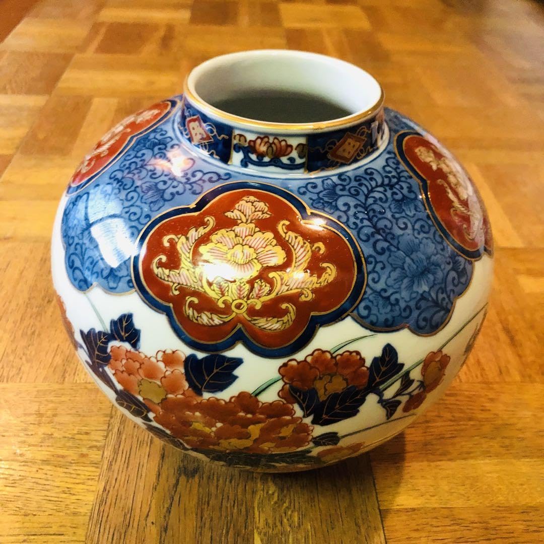 有田焼花瓶花器壺金彩 置物